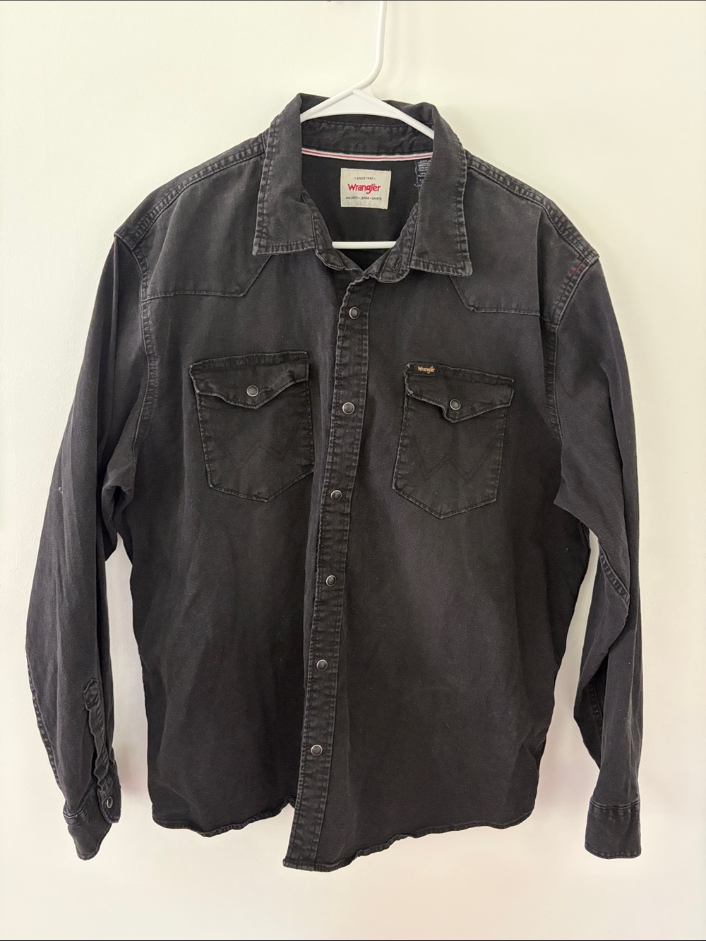 Wrangler Black Button-Front Western Shirt